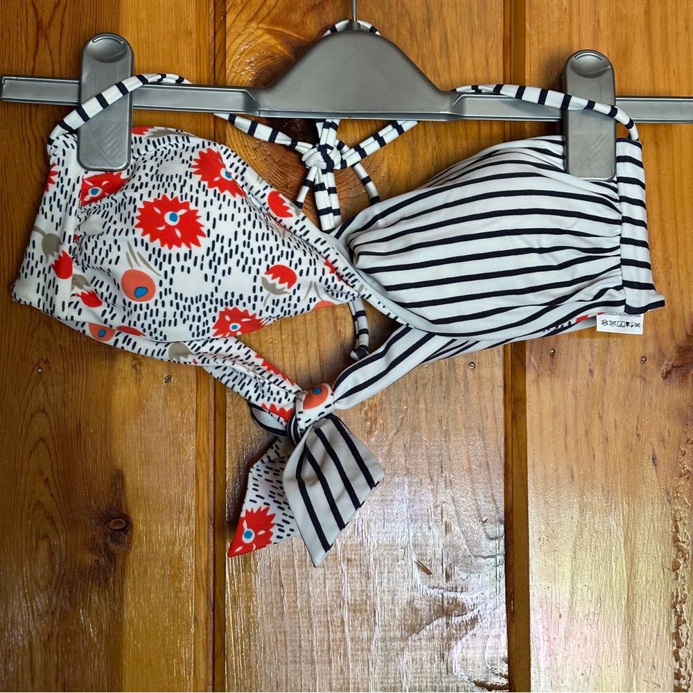 Quiksilver Stripe & Floral Bikini Top